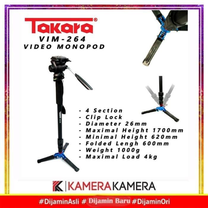 Monopod Takara VIM-264 Fluid Head Video monopod + Monopod Bag