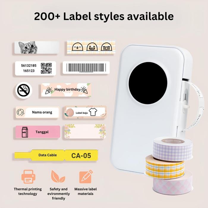 UPLU Wireless Bluetooth Thermal Printer Mini Printer Label Inkless Tanpa Tinta