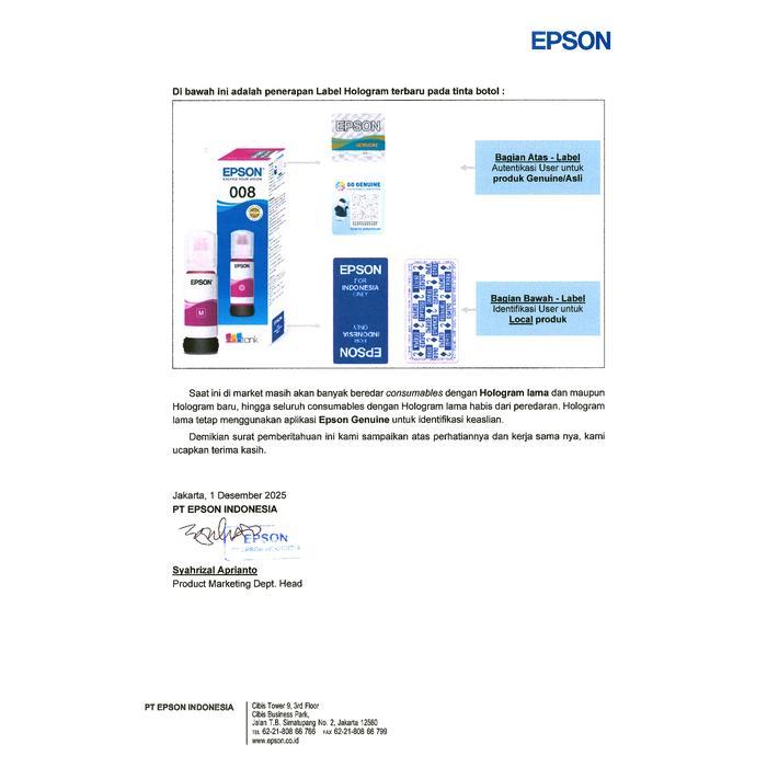 Epson 289 Black Tinta / Cartridge Original (Wf-100 / Wf100) Terlaris