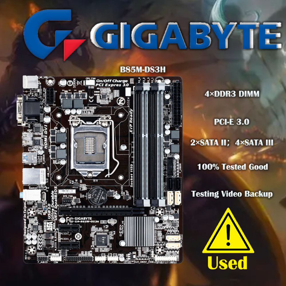 Gigabyte Ga-B85M-Ds3H Socket Lga1150 Ddr3 For Intel B85 B85M Original Desktop Motherboard