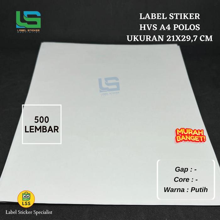 Sticker Hvs A4 Stiker Kertas Hvs A4 Polos Stiker A4