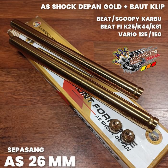 As Shock Depan Gold As 26 Beat Karbu/Beat Fi K25 K44 K81/Scoopy Fi K16/Vario125/Vario150 Sepasang