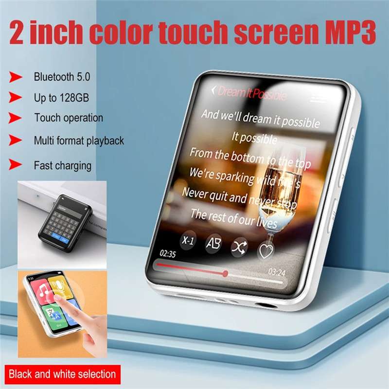 BTLIFE-Bluetooth 5.0 MP3 Player Full Touch Screen Student Walkman Hifi Sport Music Player Mp4 Video