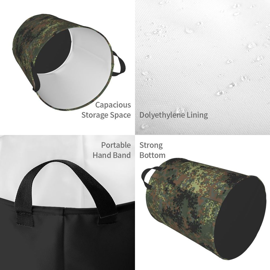 Splintertarn German WW2 Camouflage Army Military Camo Dirty Laundry Baskets Foldable Clothes Storage