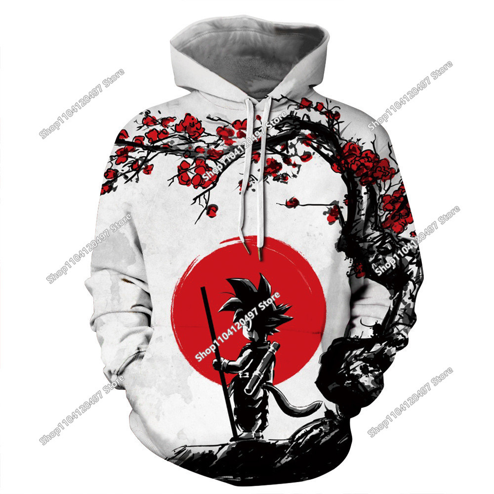 Dragon Ball Hoodie for Men New Men's Goku Tshirt Autumn Oversized Y2k Clothes Trend Gift 2024