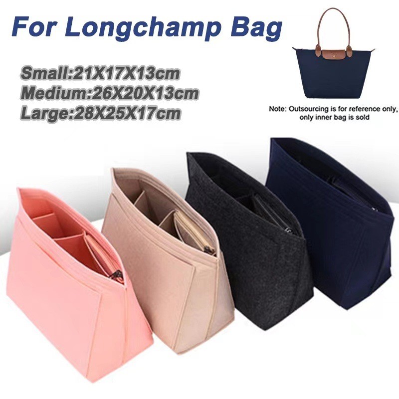 Felt Insert Bag Fits For Longchamp Handbag Liner Bag Felt Cloth Makeup Bag Support Travel Portable