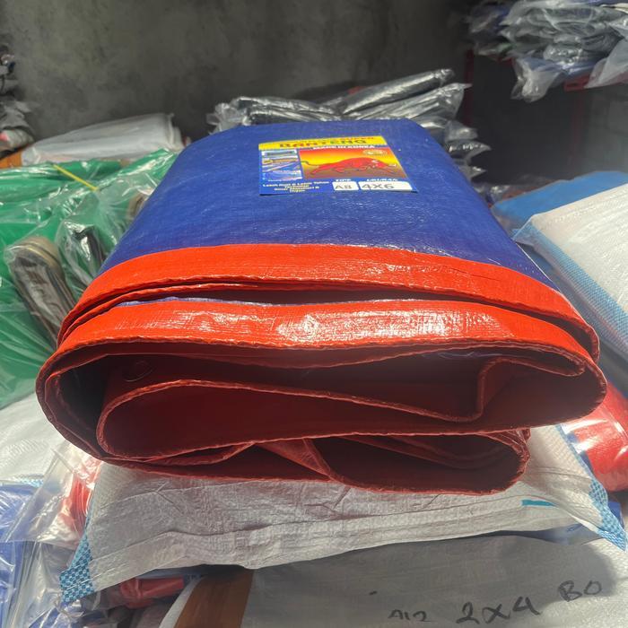 Terpal A8 4X6 Plastik Tebal Lembaran Biru Murah Untuk Tenda Terop Kolam Ikan Jualan Dagang Plafon