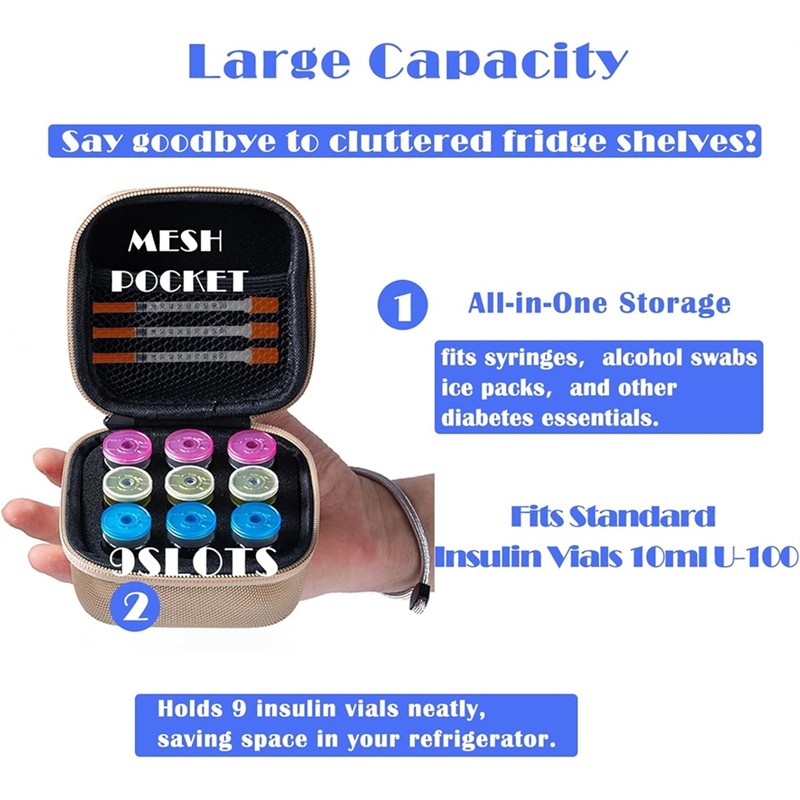 Insulin Fridge Holder Storage Case Insulin Vial Protector Holder Peptide Storage Case Fridge Fits