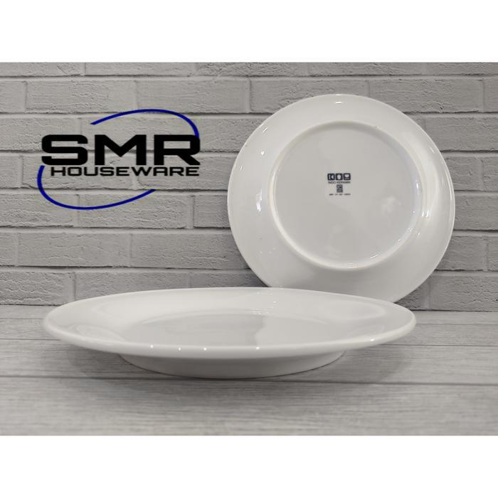PIRING MAKAN KERAMIK CEPER PUTIH POLOS INDOKERAMIK UKURAN 9 INCH