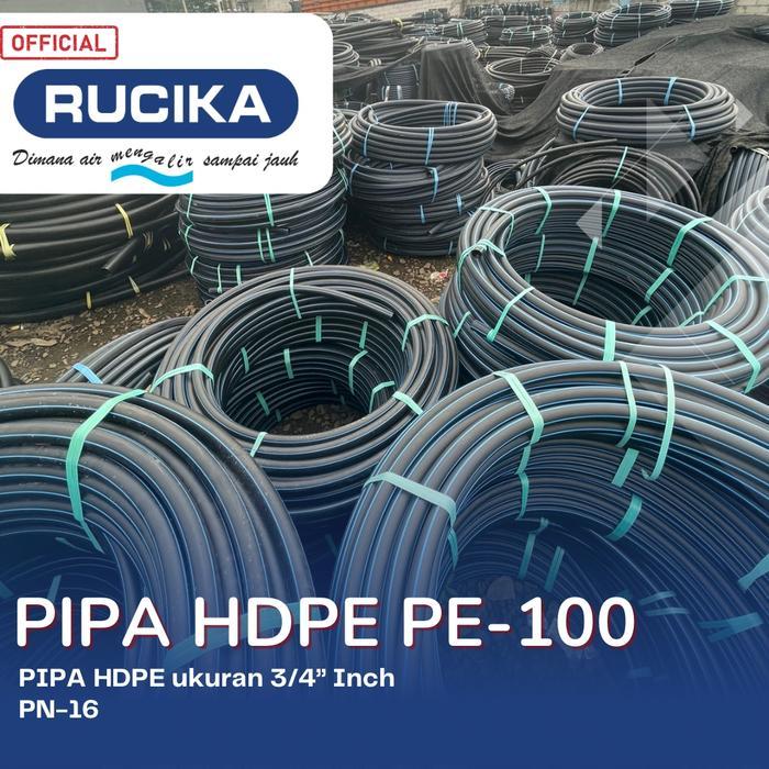 Rucika Pipa Hdpe 3/4 Inch 25Mm - Pipa Hdpe 1 Roll 100 Meter