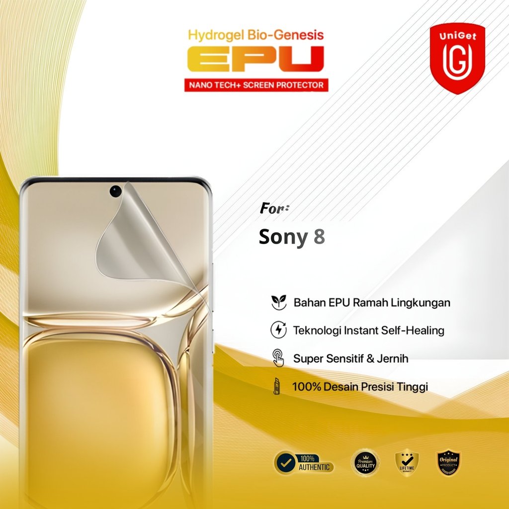 UniGet BIO-HYDRO EPU Hydrogel Display Protector for Sony 8 Terbaik Anti Scratch Crystal Clear Super 