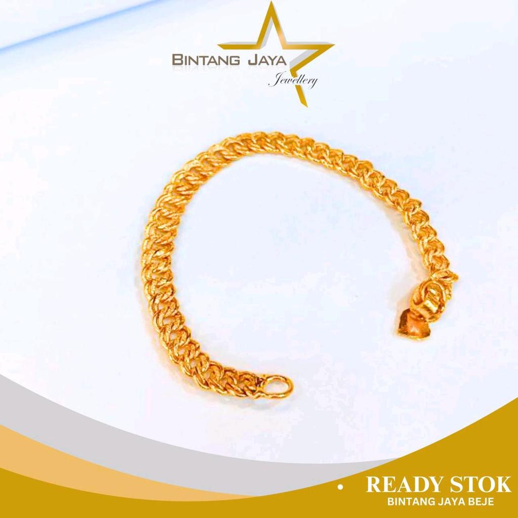 Gelang Emas LM99 Coco Pasir Love | Berat 20gr - Kadar LM99 - Size 16.2CM | Isinya Gila (TMG)