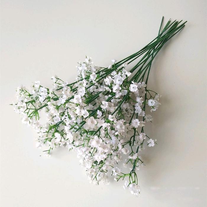 Grosir Bunga Jakarta 12pcs Gypsophila Baby Breath Kain Plastik untuk Pelengkap Hiasan Buket dan