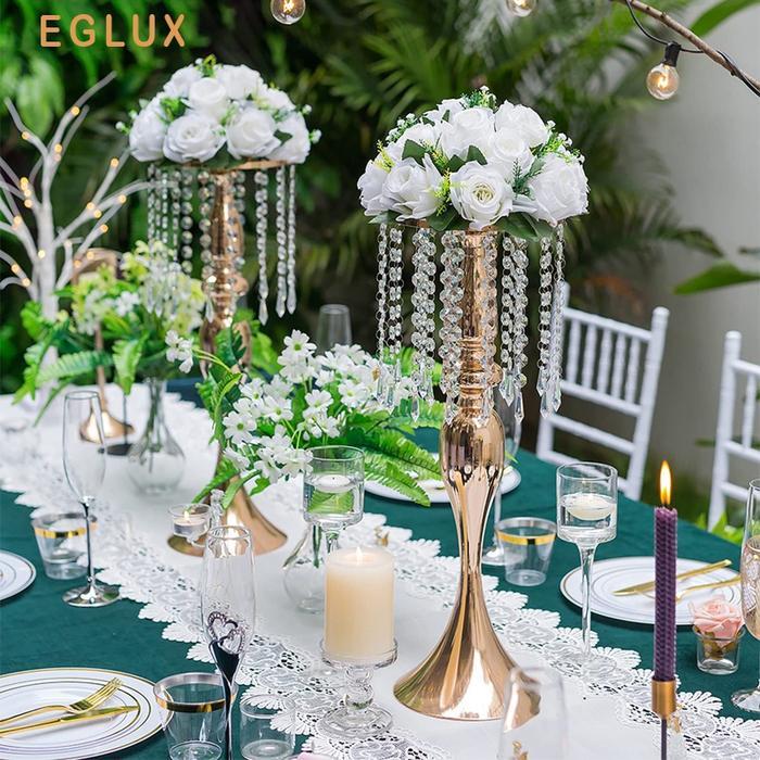 Vas bunga hiasan dekorasi ruang tamu mewah pajangan lemari kaca luxurious wedding vase decoration