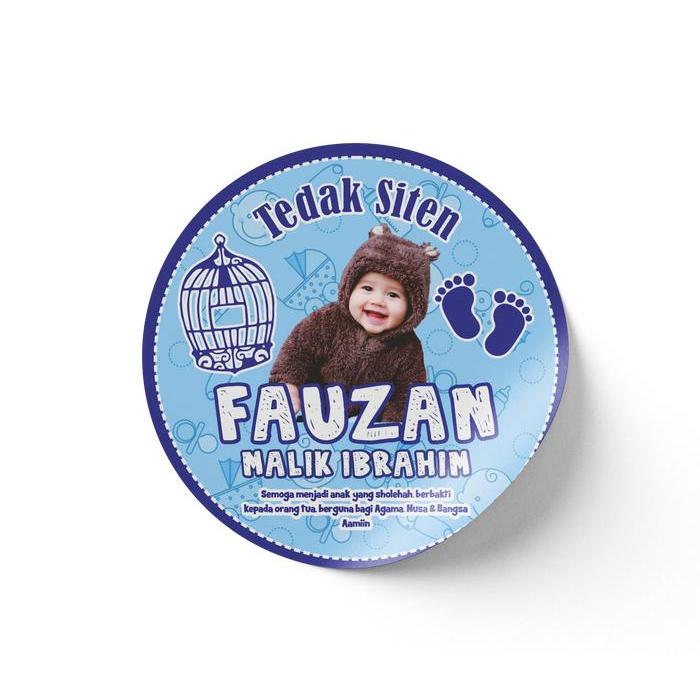 "New" Stiker Dundunan Stiker Tedak Siten Stiker Tasyakuran Bisa Jalan Cowok Cewek - Stiker Bulat
