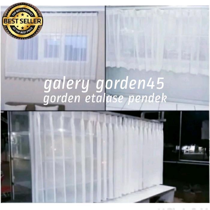 "New" vitrase gorden pendek etalase warung nasi gorden vitrase polos poil furing gordyn buplit