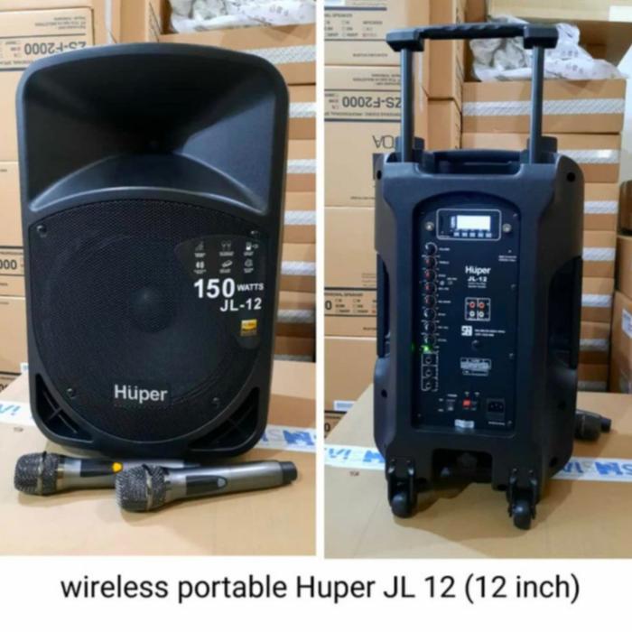 Speaker Aktif 120 Watt JL 12 Inch Portable Wireless HUPER JL12 Karaoke