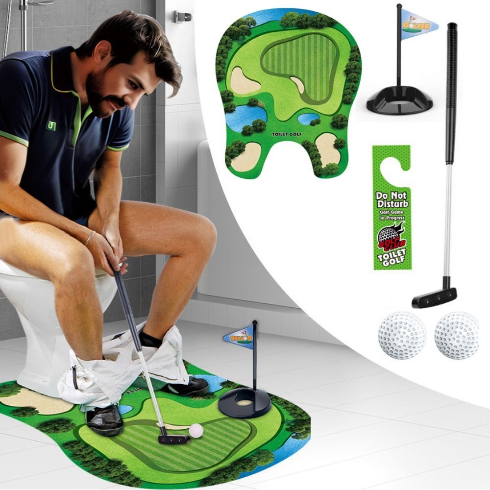 Golf Accessories Mini Toilet Golf Game Funny Creative Golf Sport Set Portable Relax Mini Golf