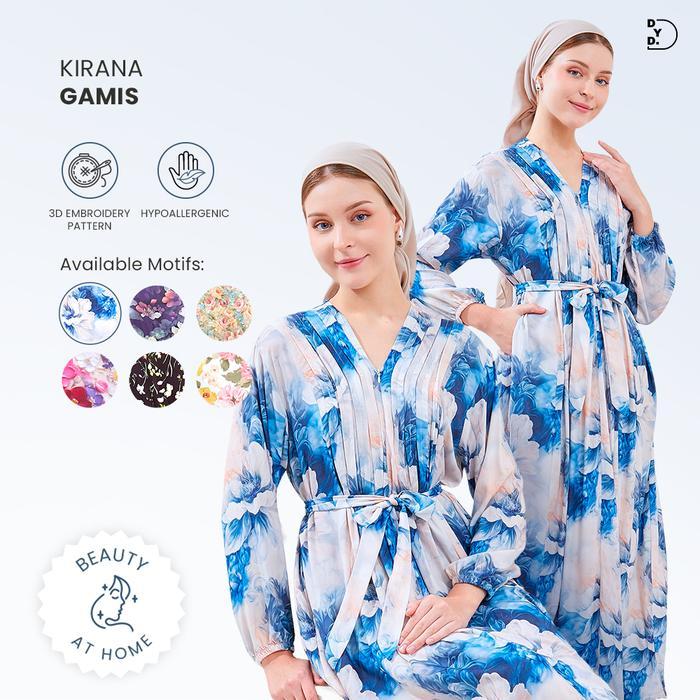 DYD LABEL Gamis Wanita Kirana Jenna Collection Dress Bahan Rayon Kerah V-Neck Lengan Wudhu Friendly