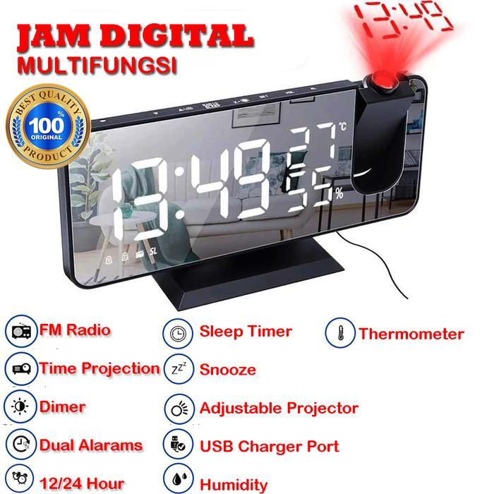 Jam Digital Meja USB Digital Clock Alarm Weker Modern FM Radio