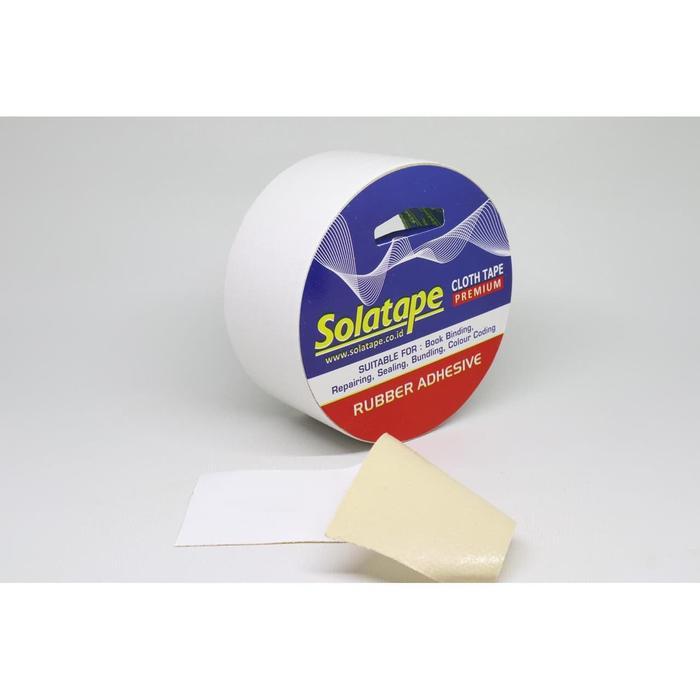 CLOTH TAPE/LAKBAN KAIN WARNA PUTIH SOLATAPE BERKUALITAS