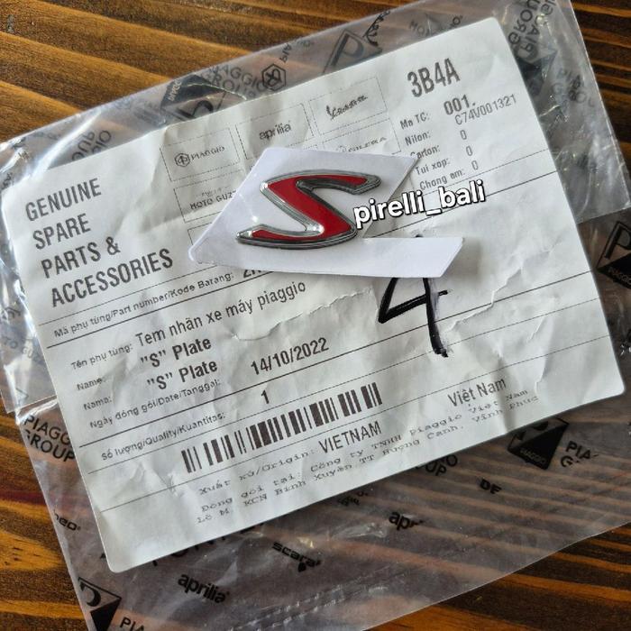 Emblem S Vespa Sprint Primavera Original Piaggio