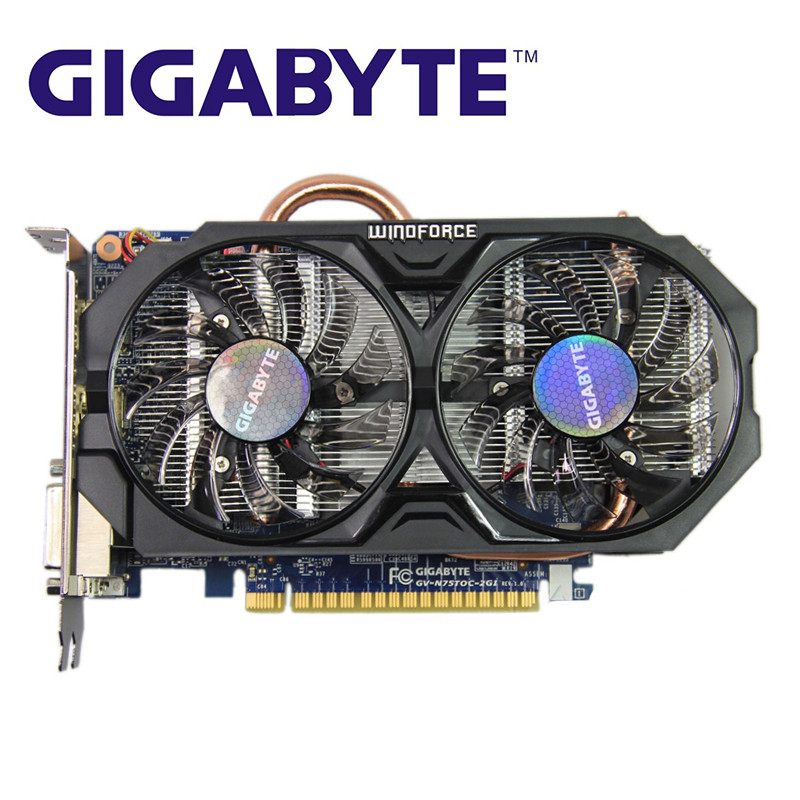 GIGABYTE GTX 750Ti 2GB Graphics Cards 128Bit GDDR5 GV-N75TOC-2GI GTX 750 Video Card for nVIDIA Gefor