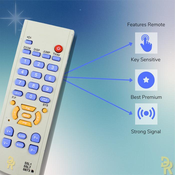"New" Remot TV Tabung China 55L1 Remote Ganti Mesin Remote TV Tabung Mitochiba Wansonic Wcom