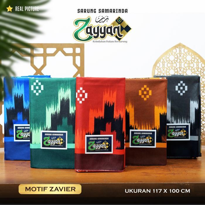 Zayyan Sarung Samarinda Jumbo 117 X 100 Cm ( Motif Zavier ) Asli Halus Dan Wangi / Sarung Pria