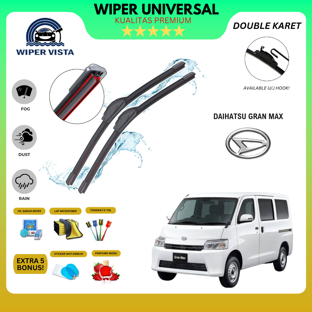 Wiper Daihatsu Grand Max Dual Kaca Depan Mobil Free 5 Bonus