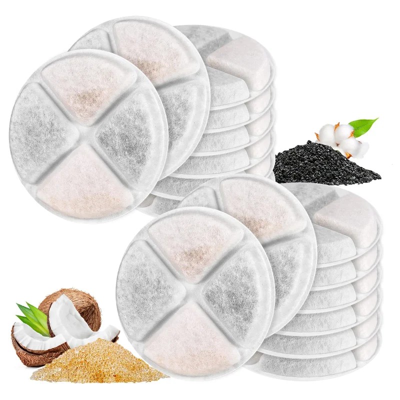 6 pieces Pet Fountain Filter Replacement Replacement Filter Fit for 101 oz/ 3 Liter Pet Dog Water