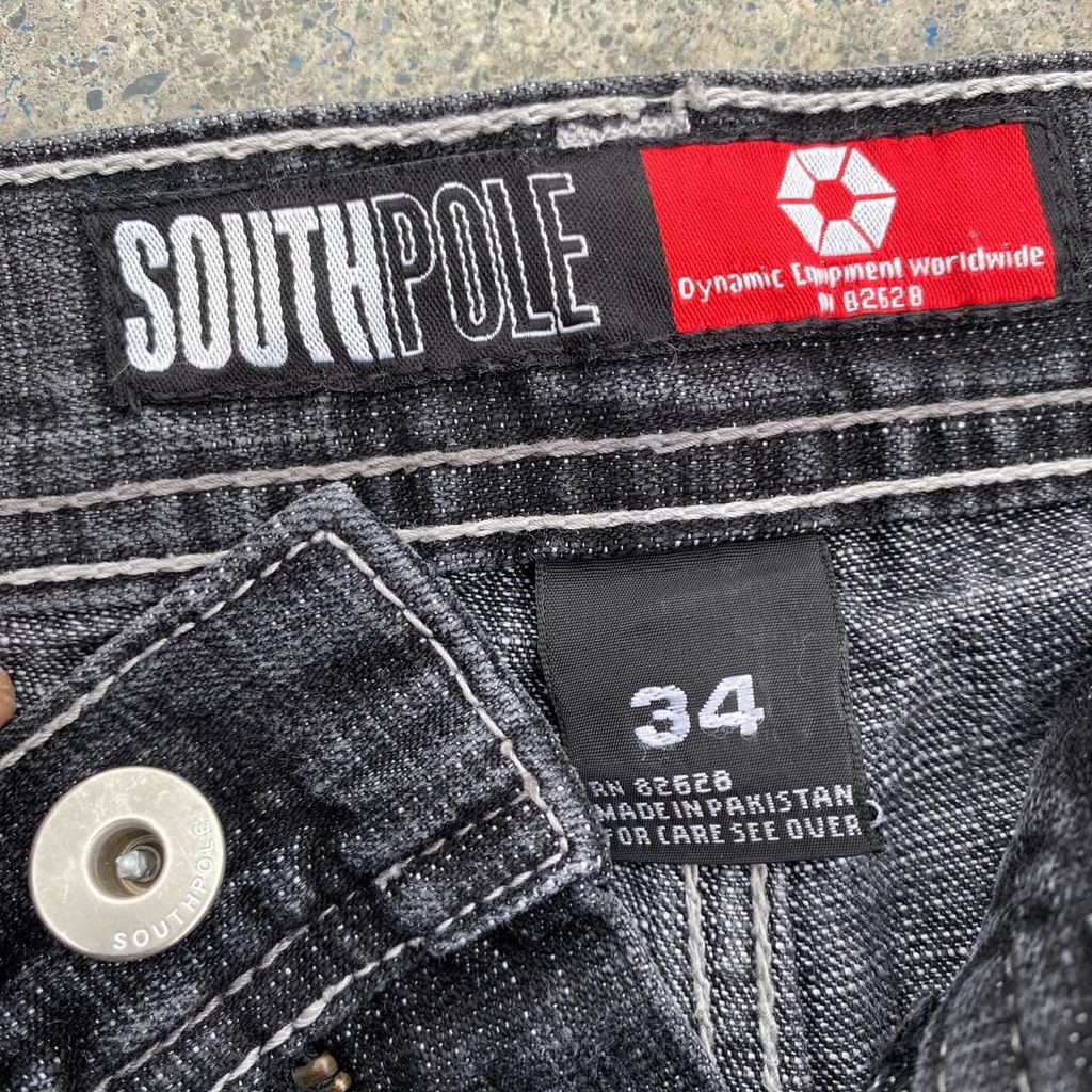 SOUTHPOLE Street wear women's jeans Y2K new Harajuku hip-hop black pants washed and ground white