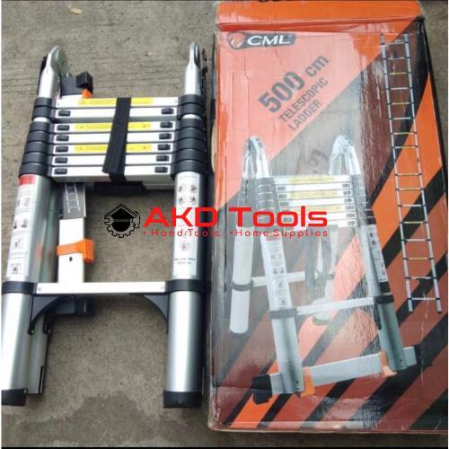 Promo Tangga Lipat Teleskopik Alumunium Double 2.5 M + 2.5 M (5 Meter)