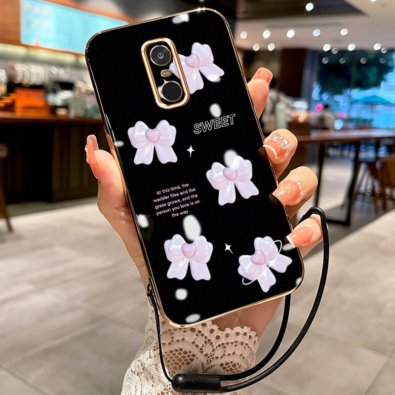 Casing Hp Untuk Xiaomi Redmi Note 4 Note 4X Case Bow Purple pelapisan elektro Cesing silikon Kasing 