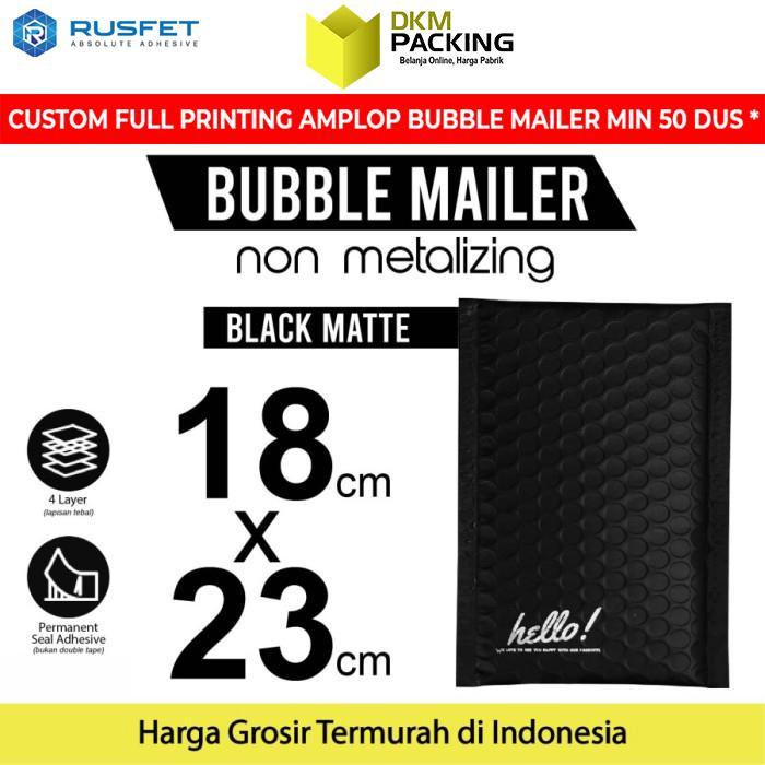 AMPLOP BUBBLE WRAP BLACK 18x23cm RUSFET HITAM BUBBLE BAG MAILER