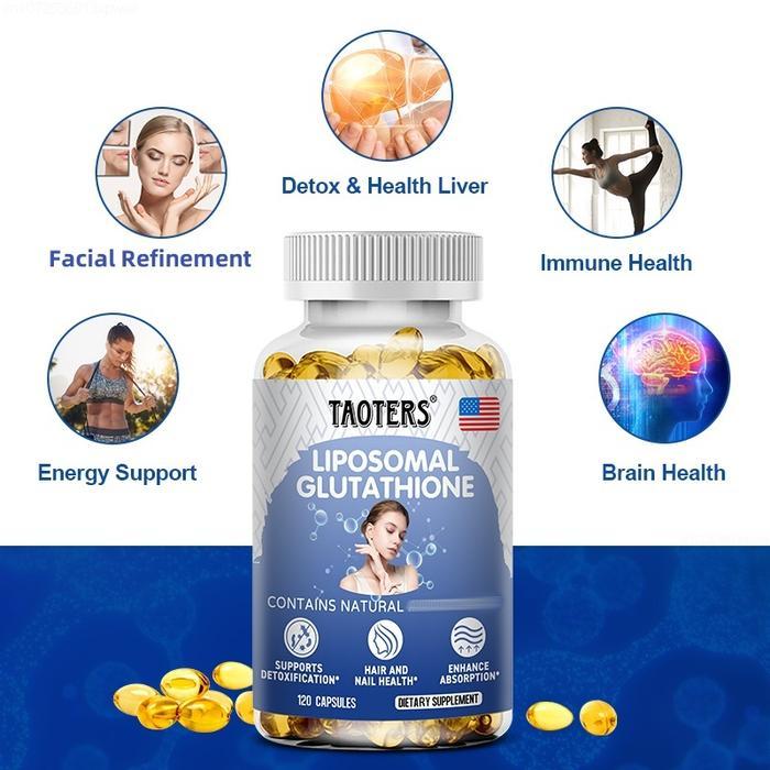 Taoters Liposomal Glutathione Dietary Capsule Supplement - Vitamin C, Collagen, Biotin - Supports