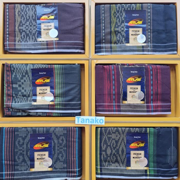 Stok Baru Sarung Tenun Atlas Premium 745 Kain Sarung Atlas dobby kembang motif