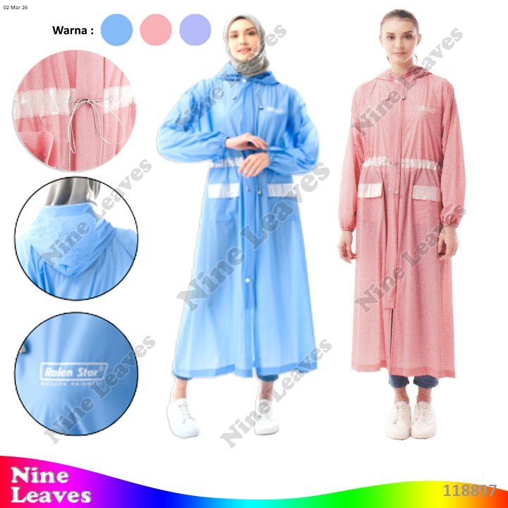 Jas Hujan Gamis Sofia Ralen Star Mantol Hujan