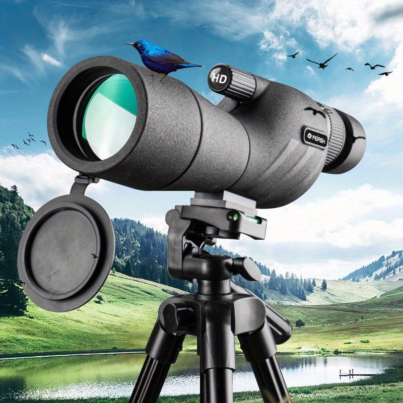 Transparent monocular telescope, variable frequency monocular telescope, suitable for outdoor