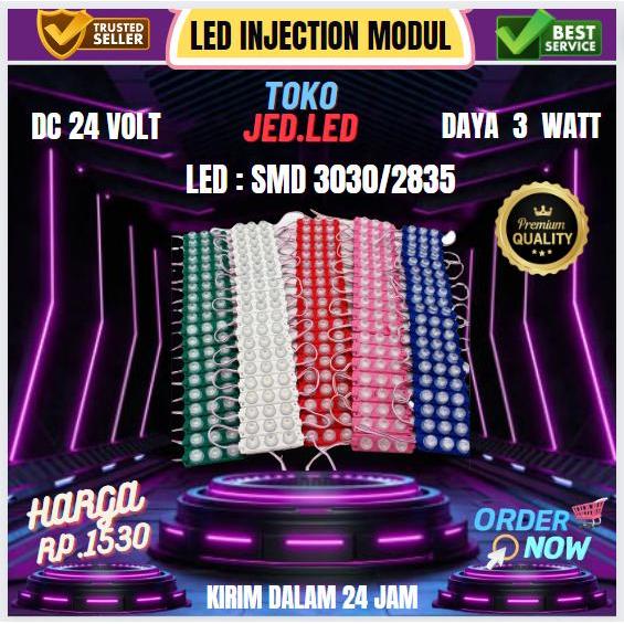 Lampu Led Modul 3 Mata Besar SMD 2835 DC 24 Volt 3Watt Waterproof 65..