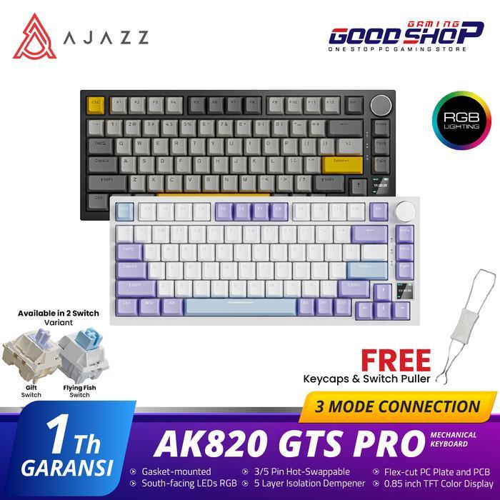 Ajazz AK820 GTS Pro 75% Tri-mode Connection - Mechanical Keyboard