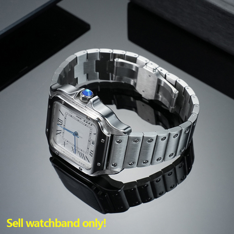 High quality solid stainless steel watch strap 21mm bracelet for Cartier Santos series watch