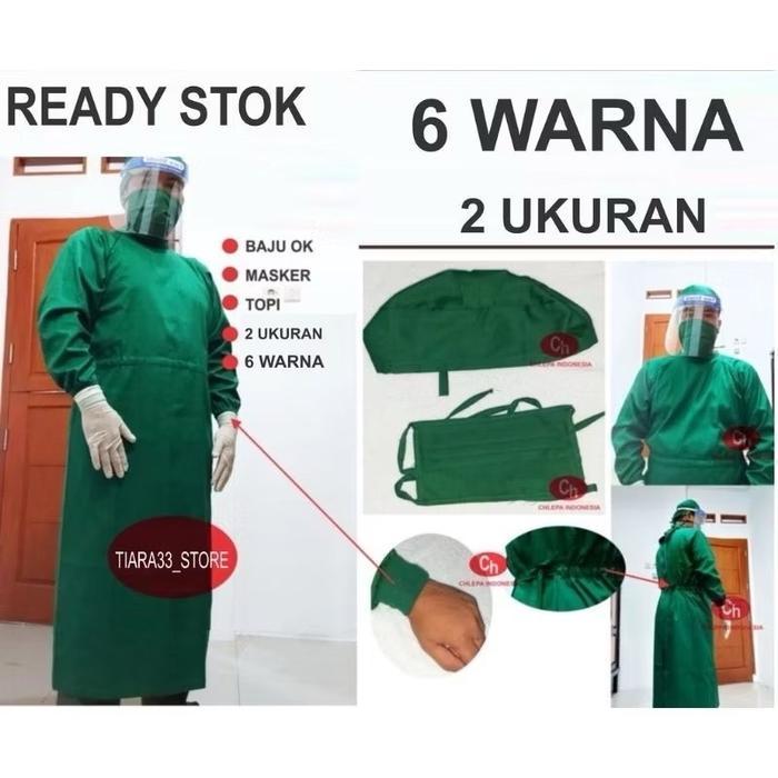 Terbaik Best Quality 100% Original Surgical Gown Jubah Operasi Katun 1 Set