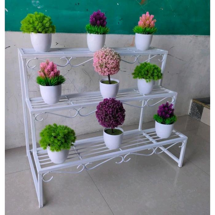 rak bunga besi susun 3 / rak pot tanaman
