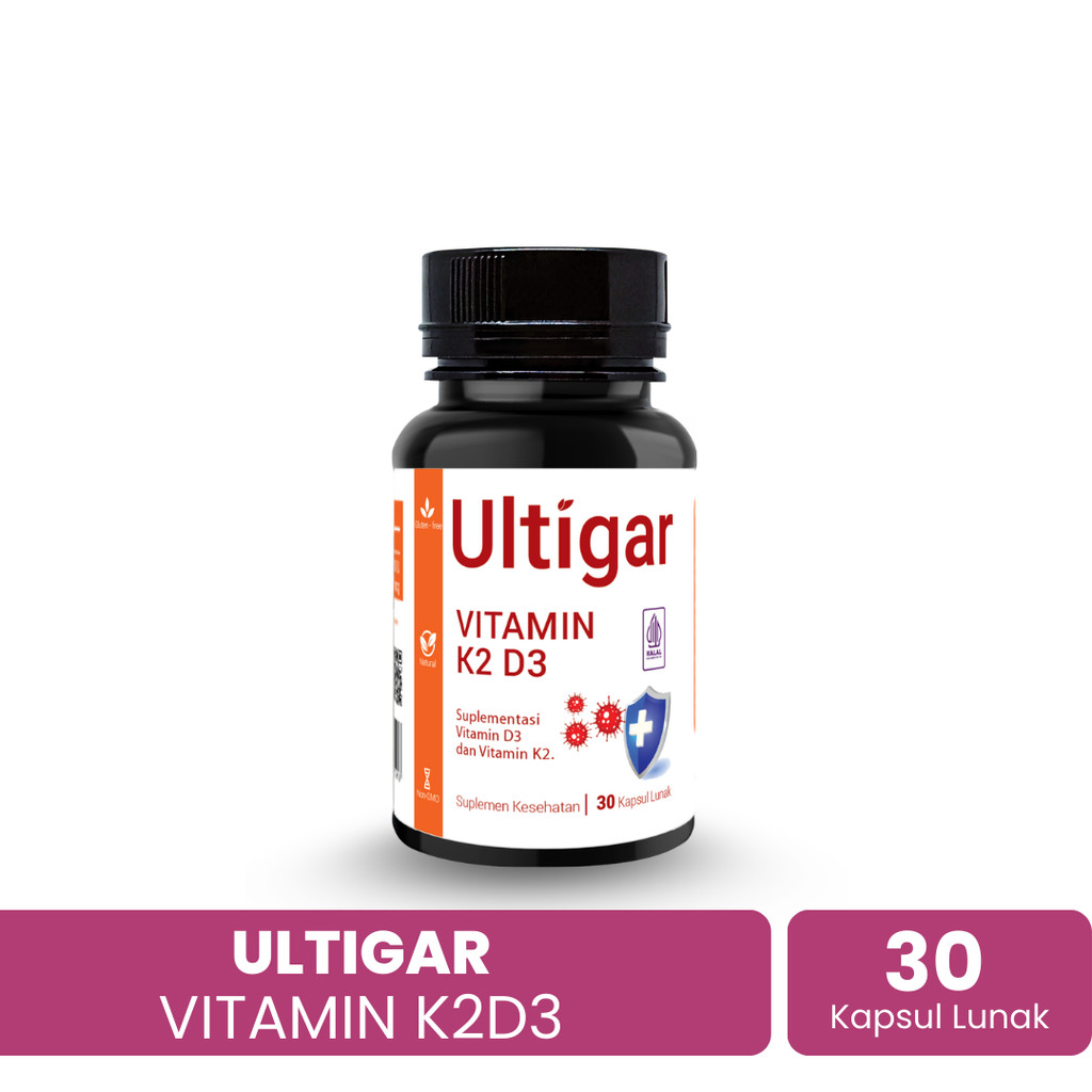 ULTIGAR VITAMIN K2 D3 SUPLEMEN KESEHATAN ISI 30 & 100 KAPSUL LUNAK
