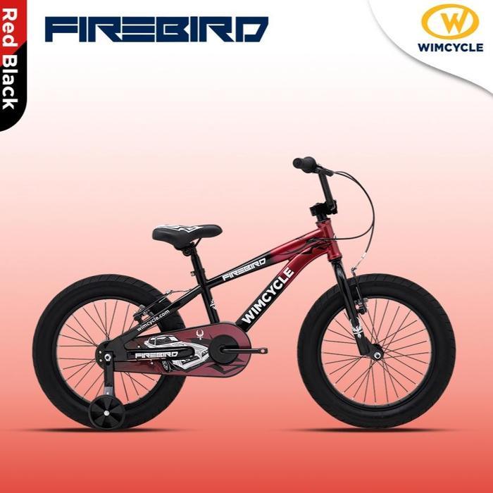 Sepeda Anak Wimcycle Firebird 18" BMX 18 inch Wim Cycle - BLACK RED