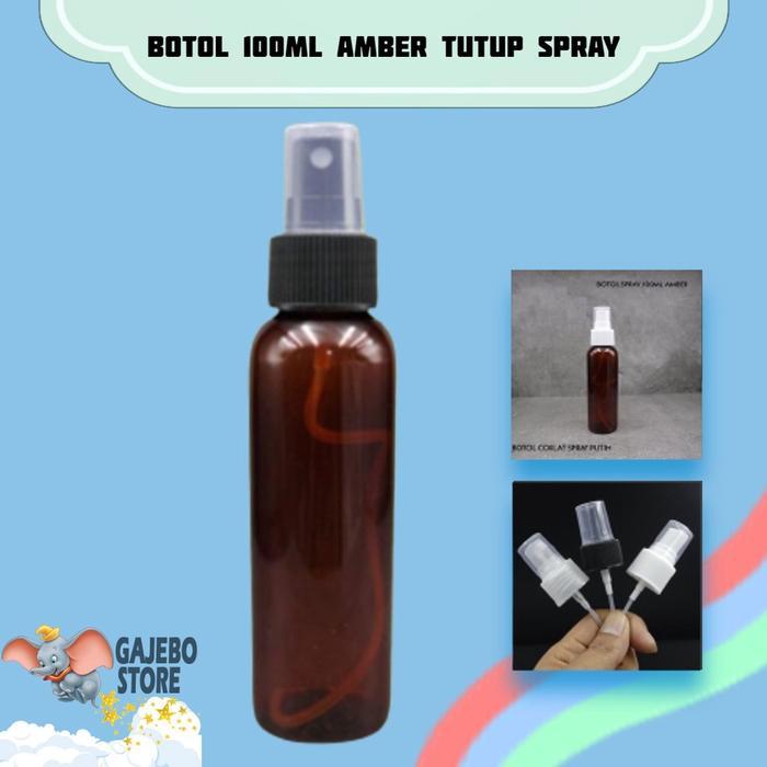 BOTOL AMBER 100ML SPRAY / BOTOL PLASTIK 100 ML COKLAT AMBER SPRAY