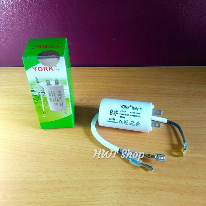 [] Kapasitor 8 Uf 450v York ~ Capacitor 8 Uf 450v ~ Kapasitor Pompa Air