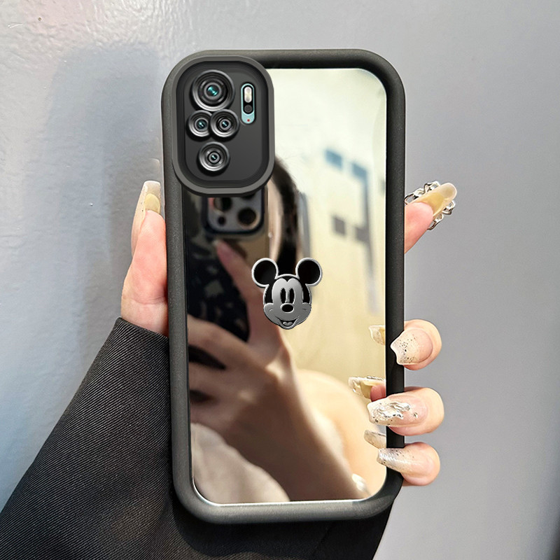 Casing Hp Xiaomi Redmi Note 10 Redmi Note 10s Redmi Note 10 Pro POCO M5s Case Cartoon mouse Cermin K