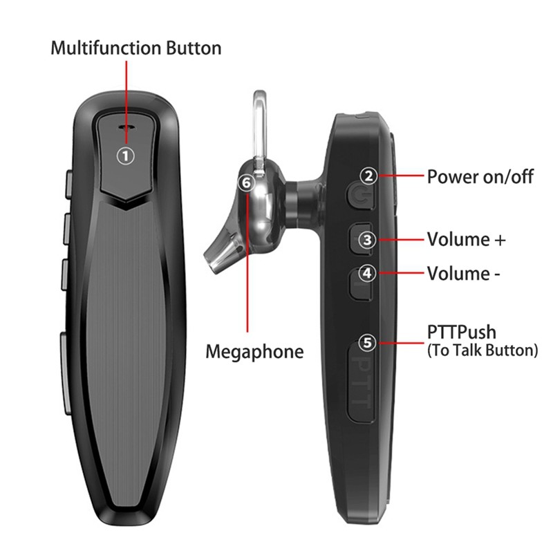 Walkie Talkie Wireless Headphone Walkie Talkie Wireless Bluetooth Ptt Headset Earpiece Handsfree K